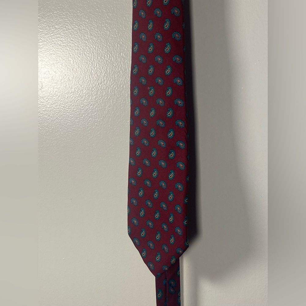 Nottingham Silk Burgundy, Wine Paisley Tie - Picture 4 of 4